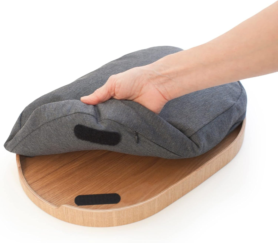 Knietablett mit Sitzsack-Kissen für Frühstück, Abendessen. Rrutschfestes Tablett. Abnehmbarer und wa