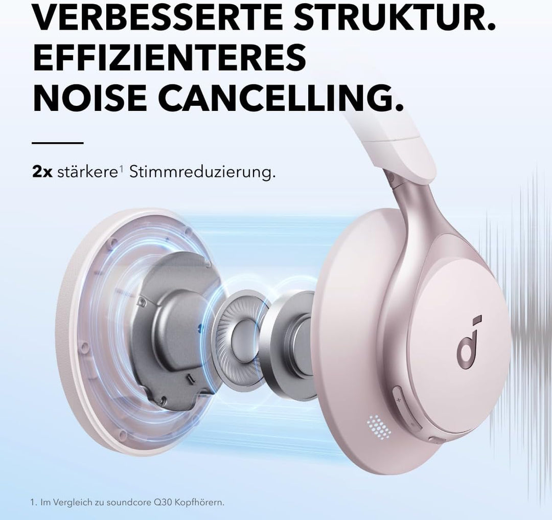 soundcore by Anker, Space One, Active Noise Cancelling Headphones, 2X Stronger Voice Reduction, 40H