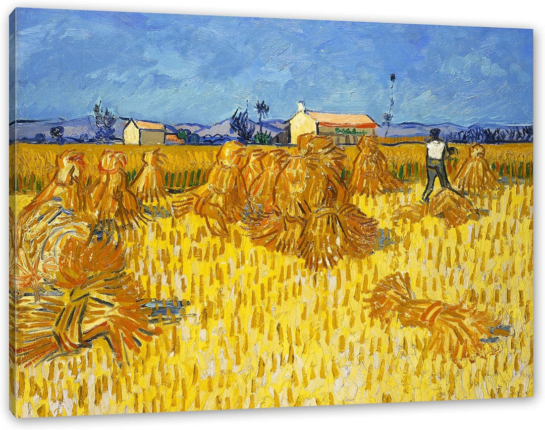 Vincent Van Gogh - Getreide-Ernte in der Provence als Leinwandbild / Grösse: 100x70 cm / Wandbild /