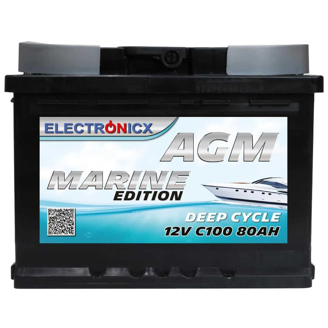 AGM Batterie 80Ah 12V – Solarbatterie für Wohnmobil, Wohnwagen, Boot, Mover – Versorgungsbatterie De