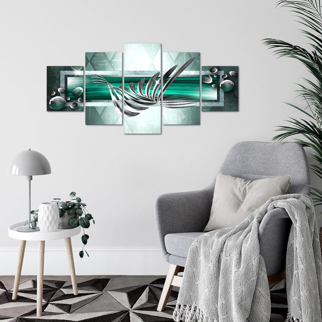 Runa Art Wandbilder Abstrakt 5 Teilig Bild auf Vlies Leinwand Deko Wohnzimmer Schlafzimmer 3D Effekt