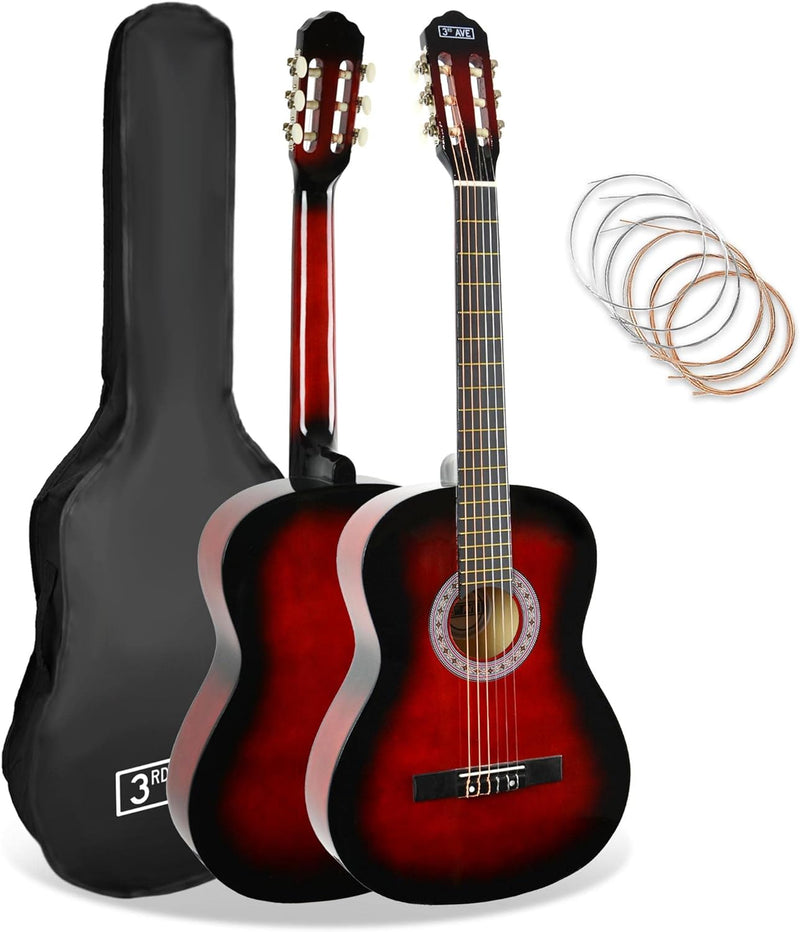 3rd Avenue 3/4 Flamencogitarren-Starterset in Kindergrösse mit Nylonsaiten – mit Tasche, Saiten – in