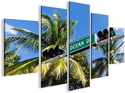 islandburner Bild Bilder auf Leinwand Ocean Drive Miami Beach MF XXL Poster Leinwandbild Wandbild De