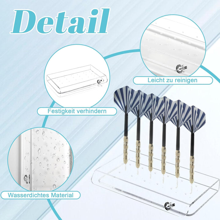 2Pcs Dart Ständer Acryl Klar Darthalter Dart Displayständer für 36 Darts Dartpfeile Halterung Person