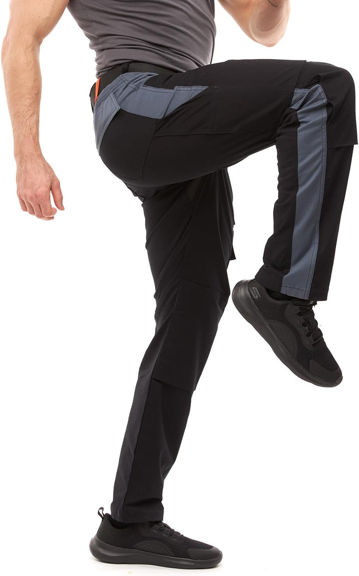 strongAnt Arbeitshose komplett Stretch Männer Berlin Pro Bundhose Schwarz Weiss Grau 42 Schwarz-grau