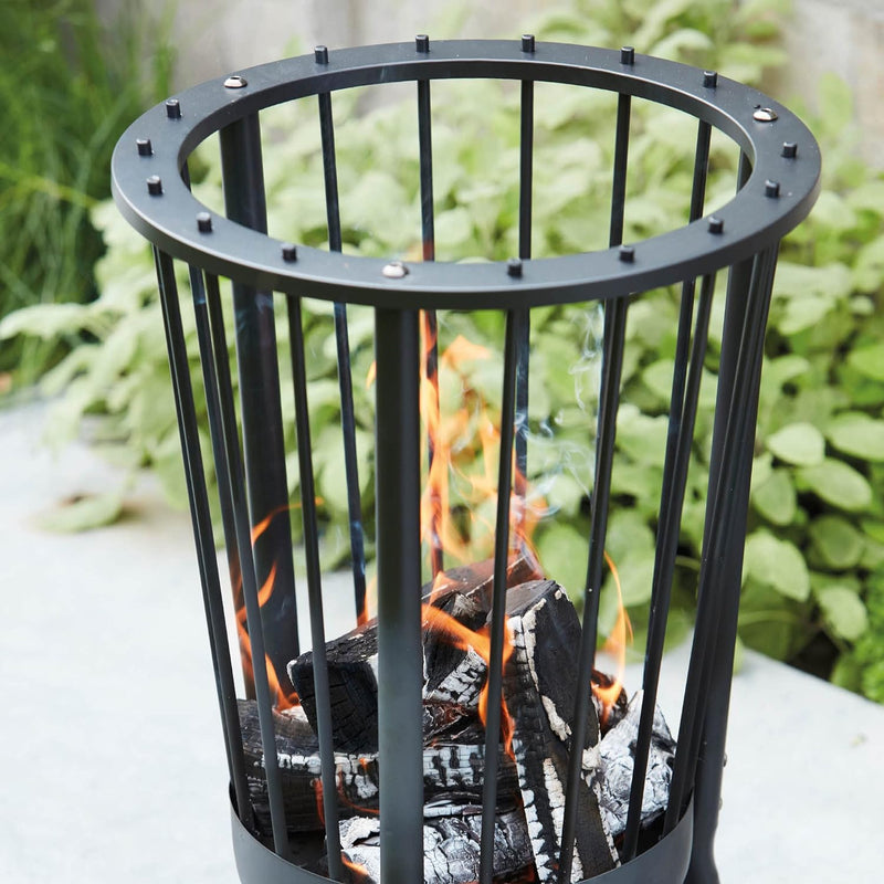 Feuerkorb für Holzfeuer rund lackierter Stahl Ø 40-cm 62 hoch 40 cm, 40 cm