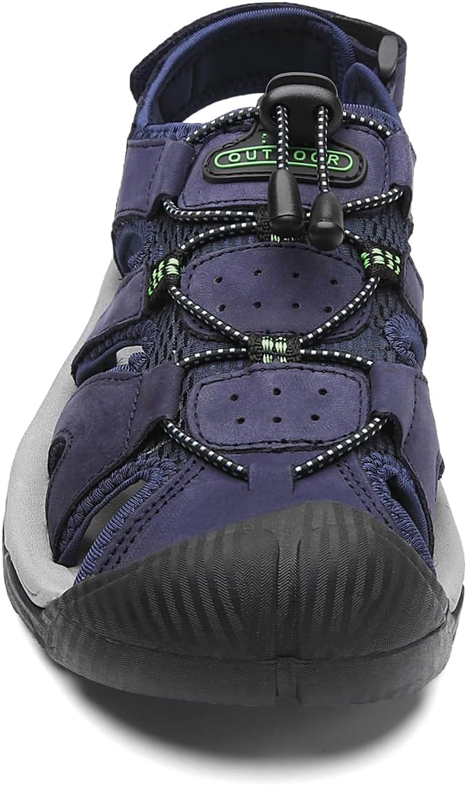 Sandalen Herren Leder Strand Wandersandale Trekkingsandalen Outdoorschuhe Sommer Freizeitschuhe Wand