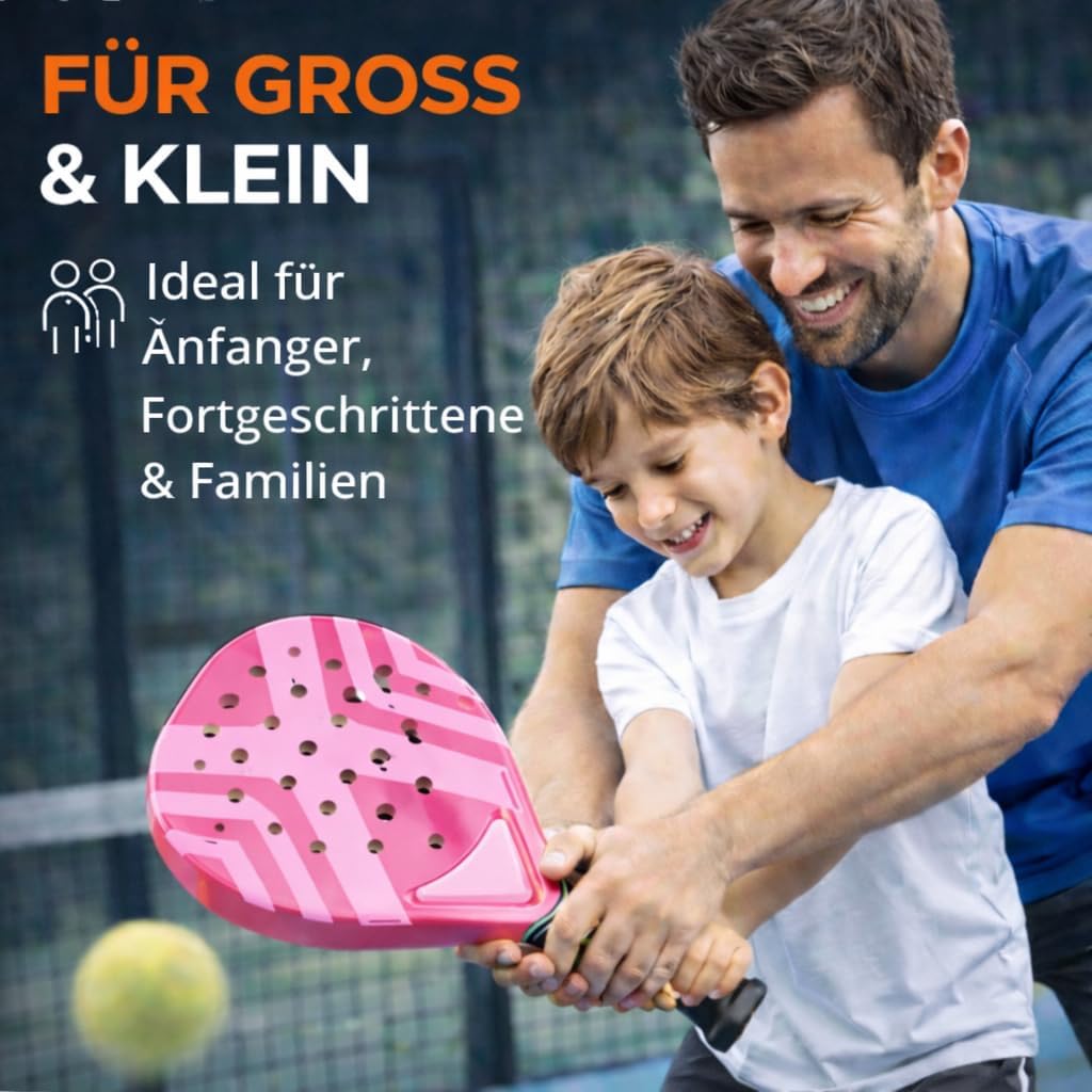 Padelschläger Set für Erwachsene Profi Racket – mit Meshtasche Padel Tennis Schläger für Anfänger un