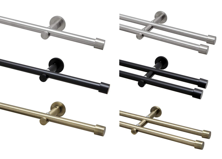Garduna Gardinenstange Ø 16mm 1-Lauf Messing-Antik Metall, 320cm (2x160cm) 320cm (2x160cm)… 1-lauf M
