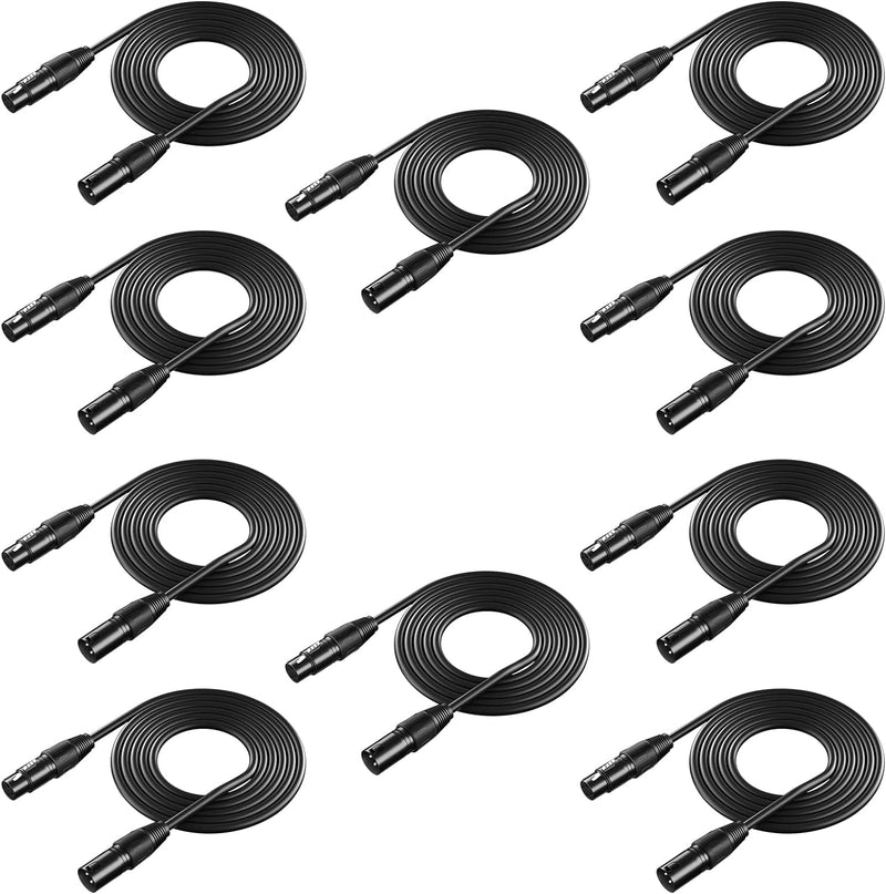 Neewer® 10er-Pack 6.5 Fuss / 2 Meter DMX Bühnne Licht Kabel Drähte mit 3-Pin Signal XLR-Stecker auf