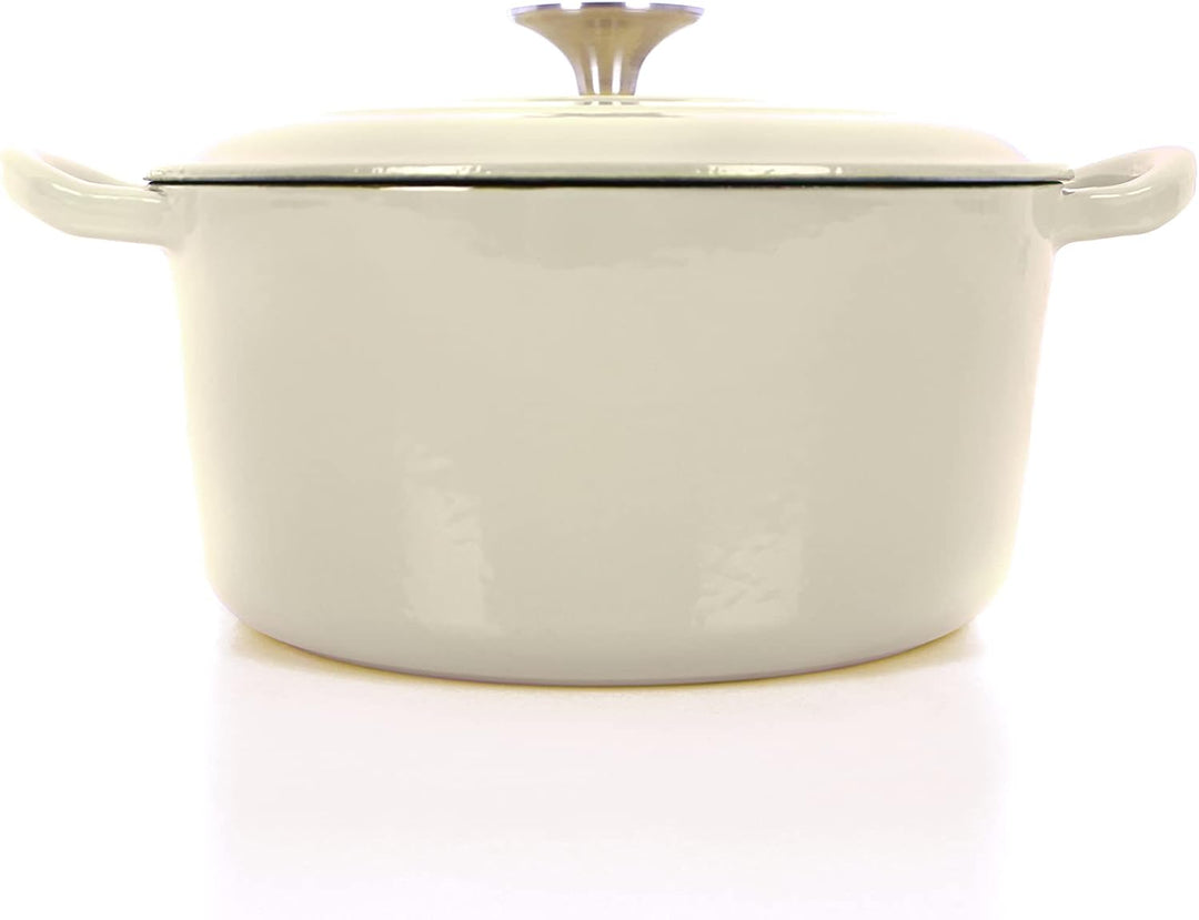 Echtwerk Schmortopf aus Gusseisen mit Emaille-Beschichtung, Gusseisentopf, Bräter mit Deckel, Brotba