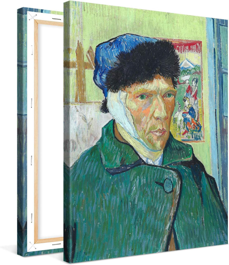 PICANOVA – Vincent Van Gogh Self-Portrait with Bandaged Ear 60x80 cm – Bild auf Leinwand – Leinwandb