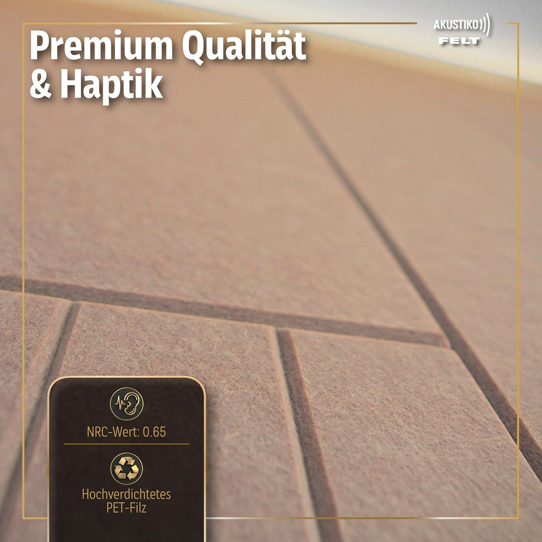 AKUSTIKO Akustikpaneele selbstklebend 4er Set 120x60cm - Schallschutzplatten Feuerfest Schalldämmung