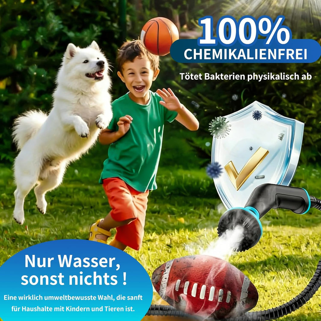 Dampfreiniger Handgerät, 2500W Handdampfreiniger, 8 Düsen, 6 Dampfstufen, 1250 ML Tank, 105℃ Hochtem
