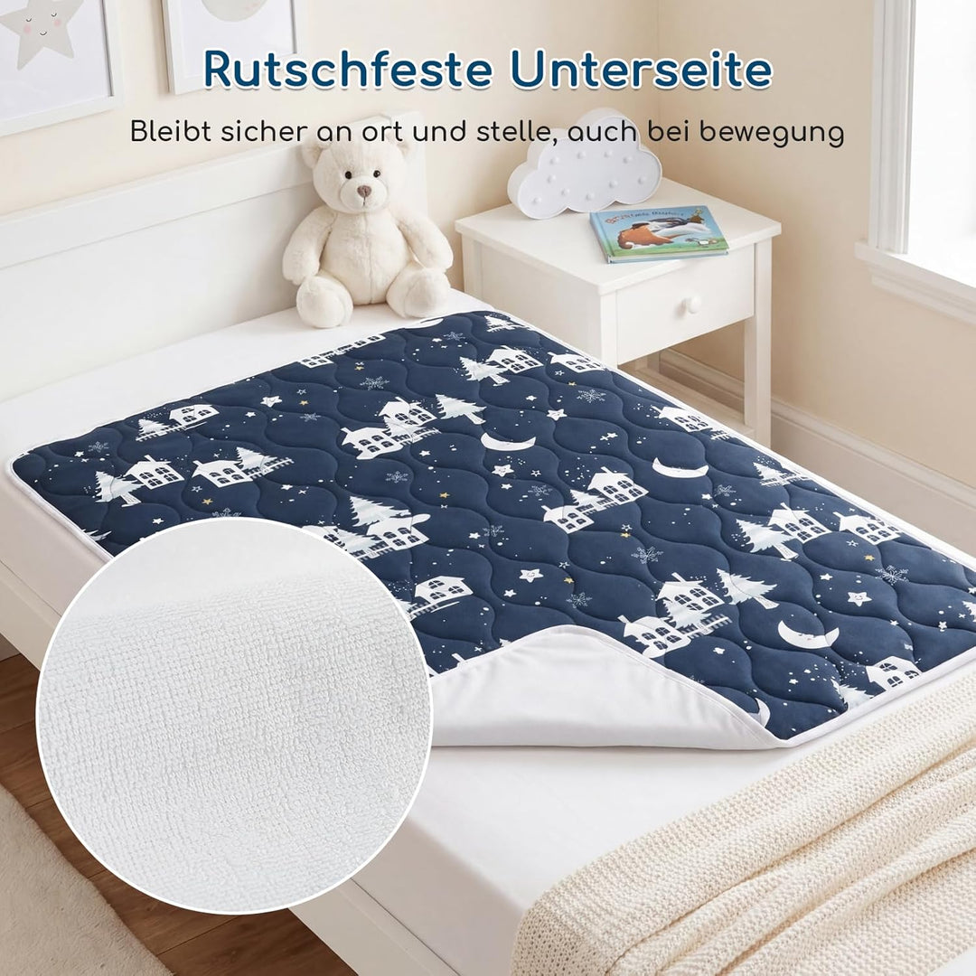 2er-Pack Bettunterlage Wasserdicht Kinder, Waschbar PIPI Unterlage Bett Kinder, Betteinlage Inkontin