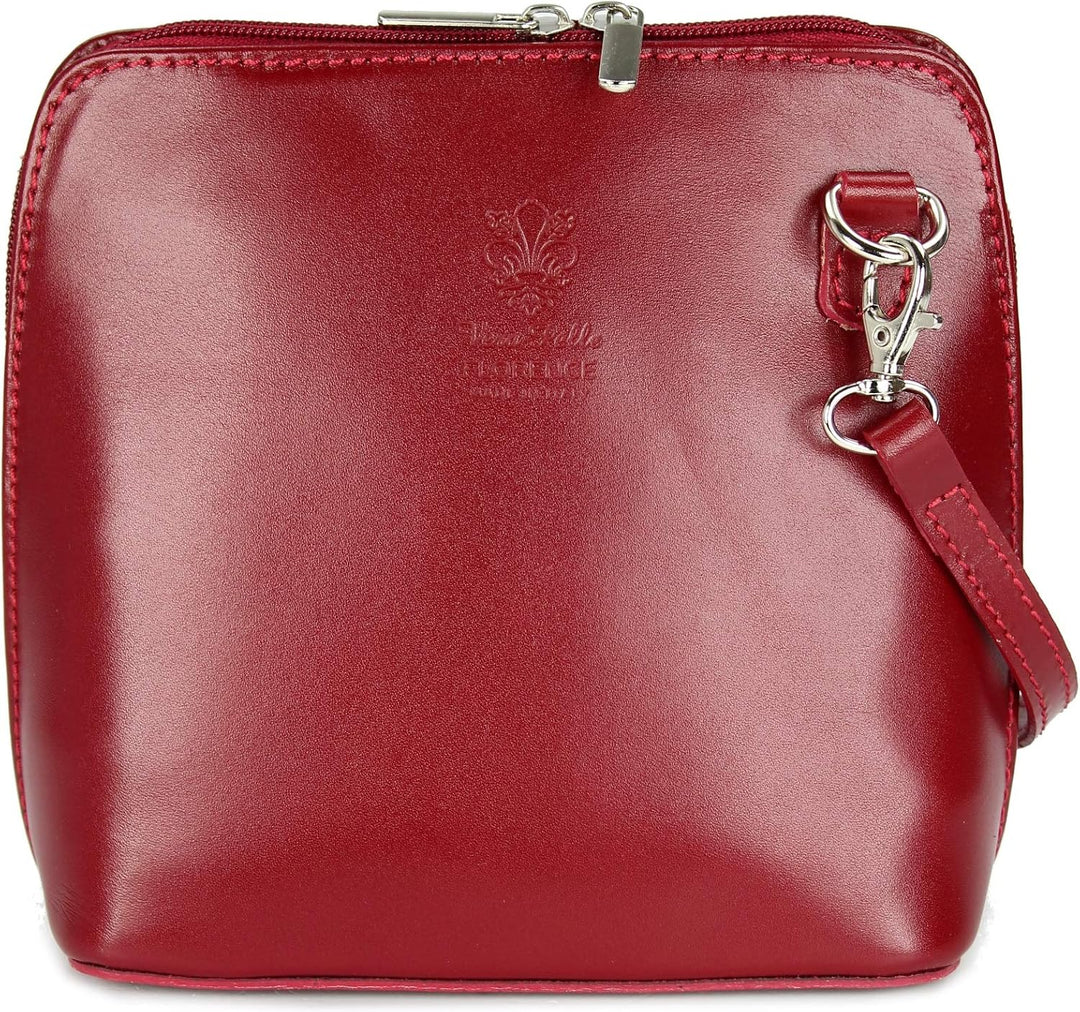 Belli italienische Ledertasche Damen Umhängetasche klein Handtasche Schultertasche Abendtasche in bo