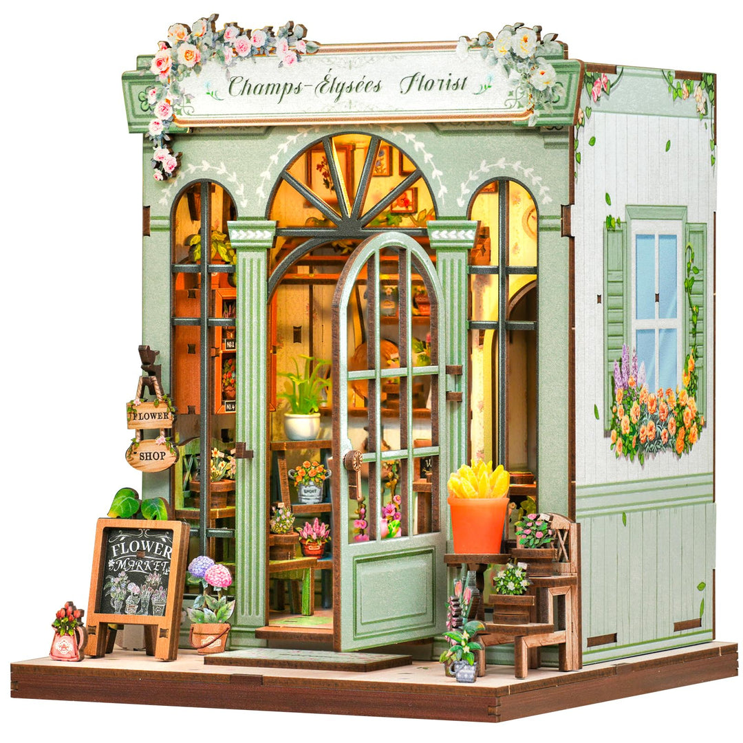 CUTEBEE Book Nook Kit – DIY Puppenhaus Häuser, Miniatur Haus Selber Bauen für Erwachsene, 3D-Holzpuz