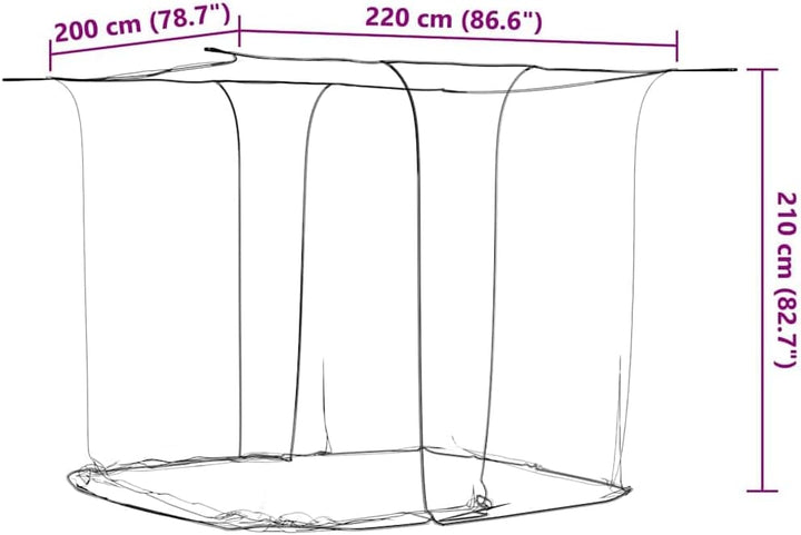 vidaXL Moskitonetz zum Aufhängen 156 Mesh Weiss 220x200x210 cm, Bett Moskitonetz, Moskito Netz, Inse