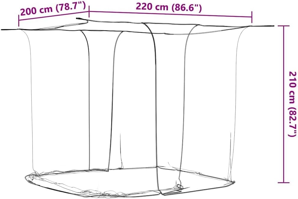 vidaXL Moskitonetz zum Aufhängen 156 Mesh Weiss 220x200x210 cm, Bett Moskitonetz, Moskito Netz, Inse