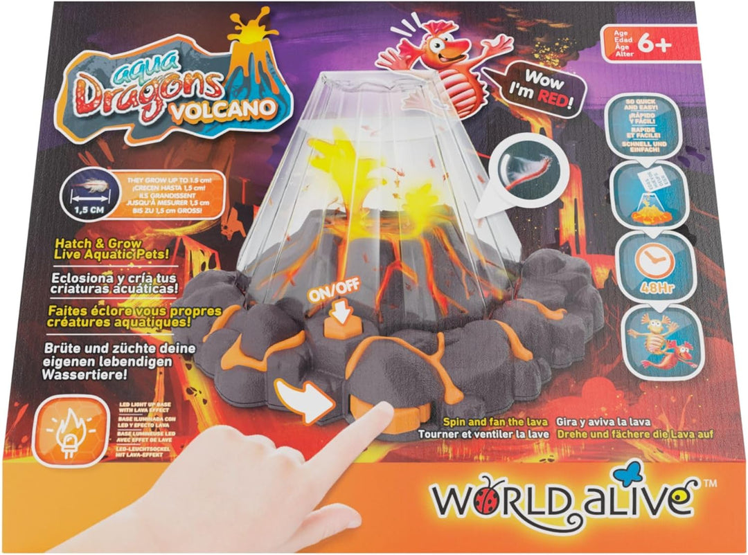 Aqua Dragon Volcanic Tank, rote LED-Lichtbasis, STEM-Lernspielzeug-Set, Eier für Wassertiere ausbrüt