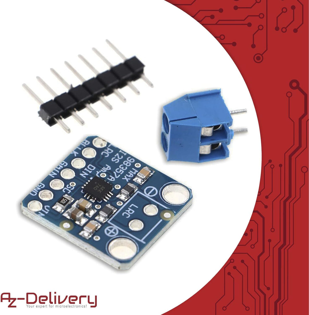 AZDelivery 5x I2S 3W Class D Amplifier Breakout - MAX98357A [ADA3006], 5