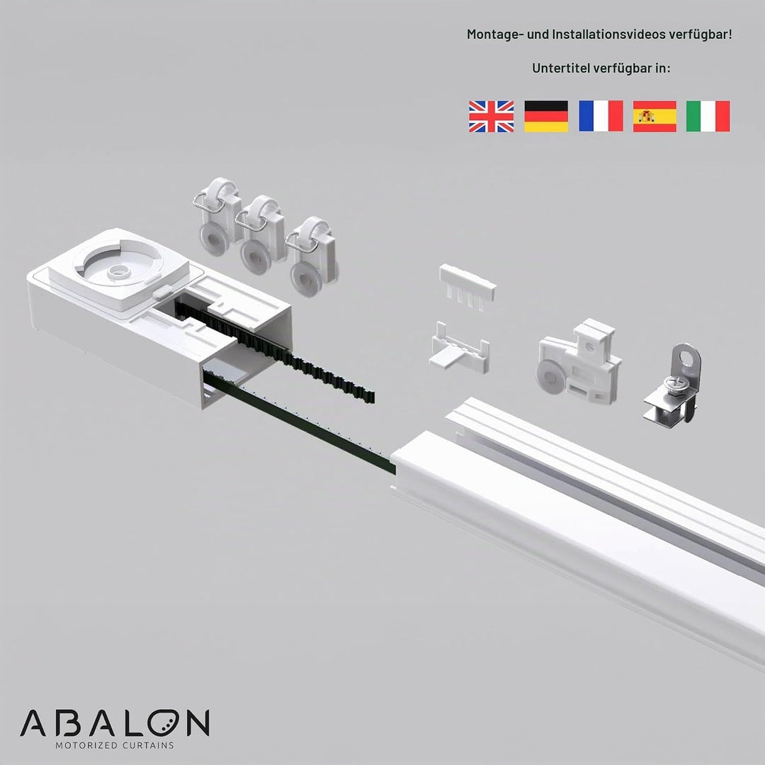 ABALON Motorisierte Vorhangschiene mit Fernbedienung (Not Wifi), 1-8 Meter, Aluminium, elektrische v
