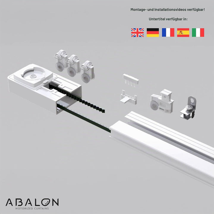 ABALON Motorisierte Vorhangschiene mit Fernbedienung (Not Wifi), 1-4 Meter, Aluminium, elektrische v