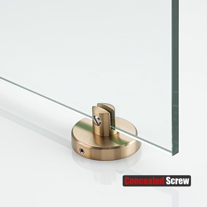JQK Badezimmer-Glasregal, gehärtetes Glas, Duschaufbewahrung, 20,3 x 12,7 cm, 304 Edelstahl, Champag