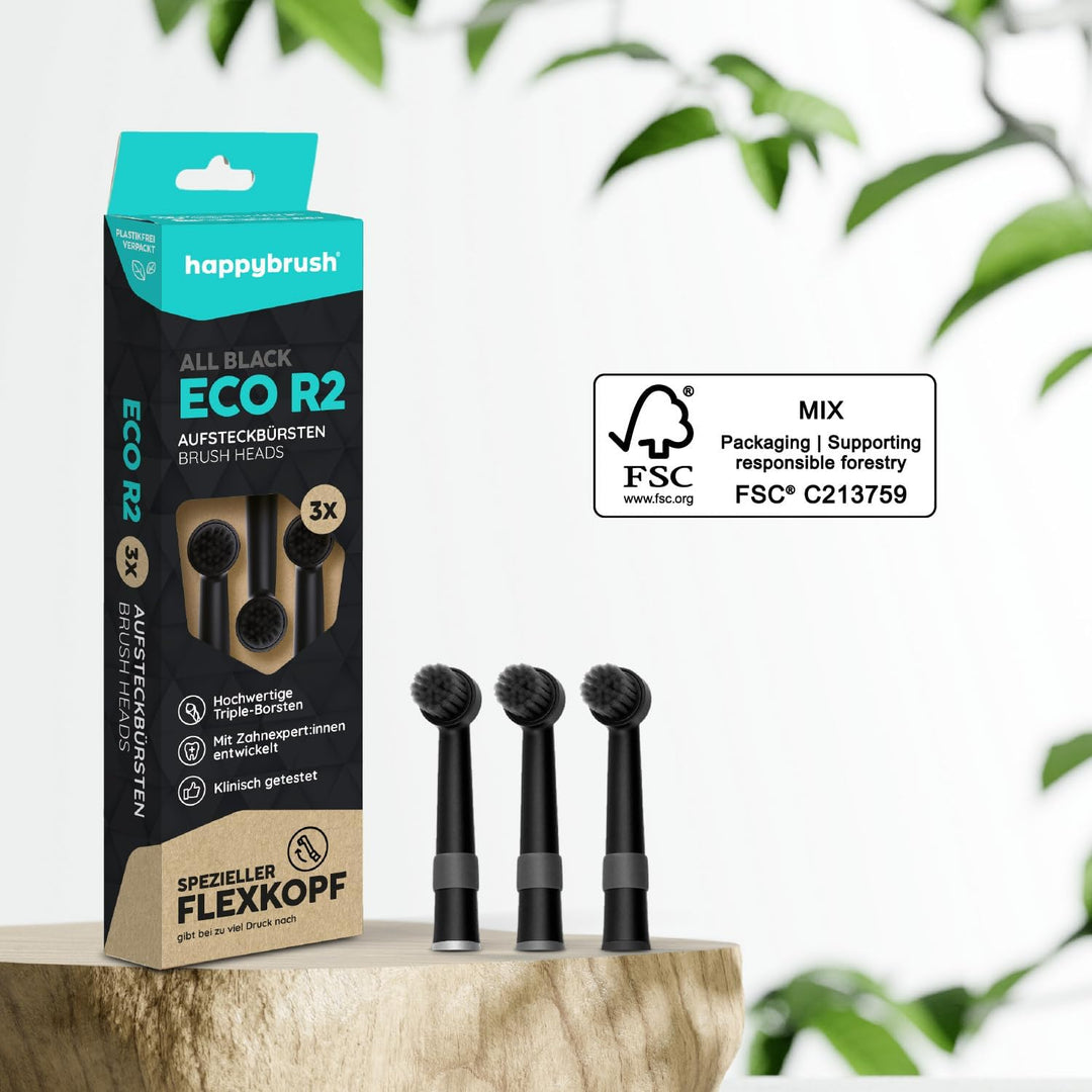 happybrush® Aufsteckbürsten für elektrische rotierende Zahnbürsten - Kompatibel mit R2, sowie Modell