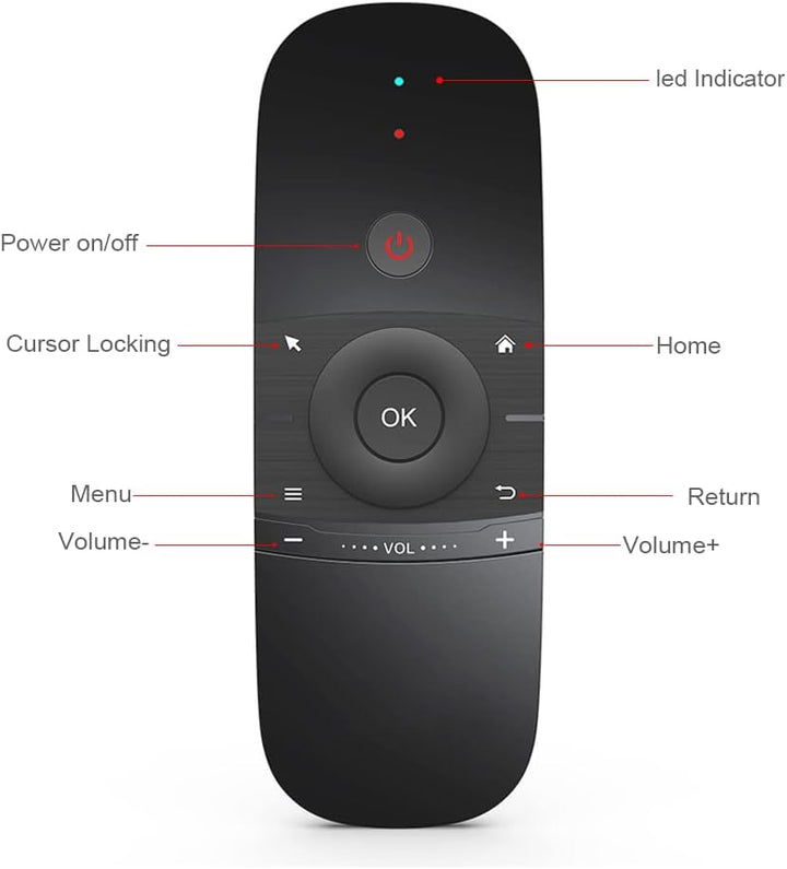 Air Mouse Fernbedienung mit IR-Lernfunktion, 2.4G Air Mouse Remote Control mit Tastatur und Maus Fun