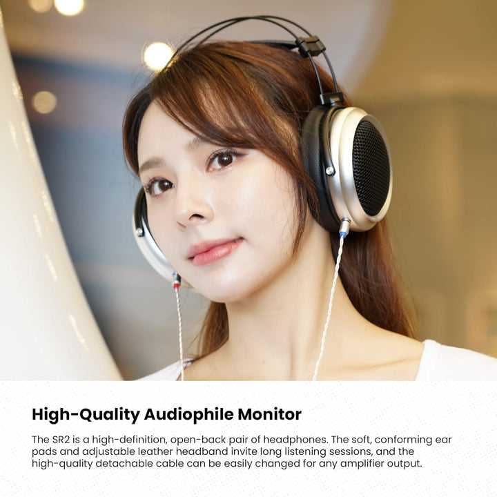 iBasso SR2 High Definition Audiophile Open-Back Kopfhörer, Over-the-Ear Kopfhörer mit Kabeladapter