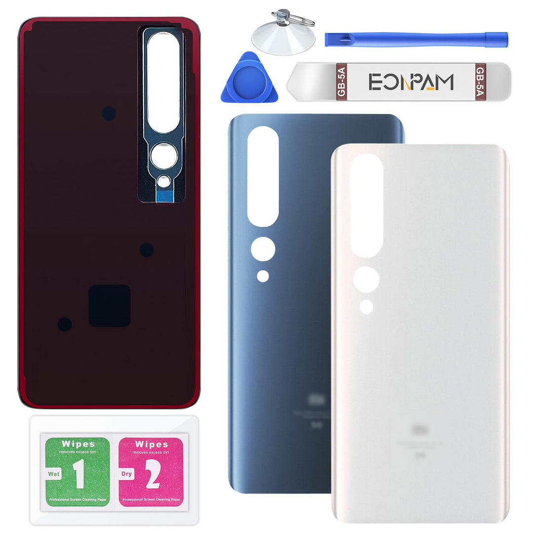 Eonpam Akkudeckel für Xiaomi Mi 10 Pro Rückseite Glas Original Backcover Back Glas Ersatz mit Repara