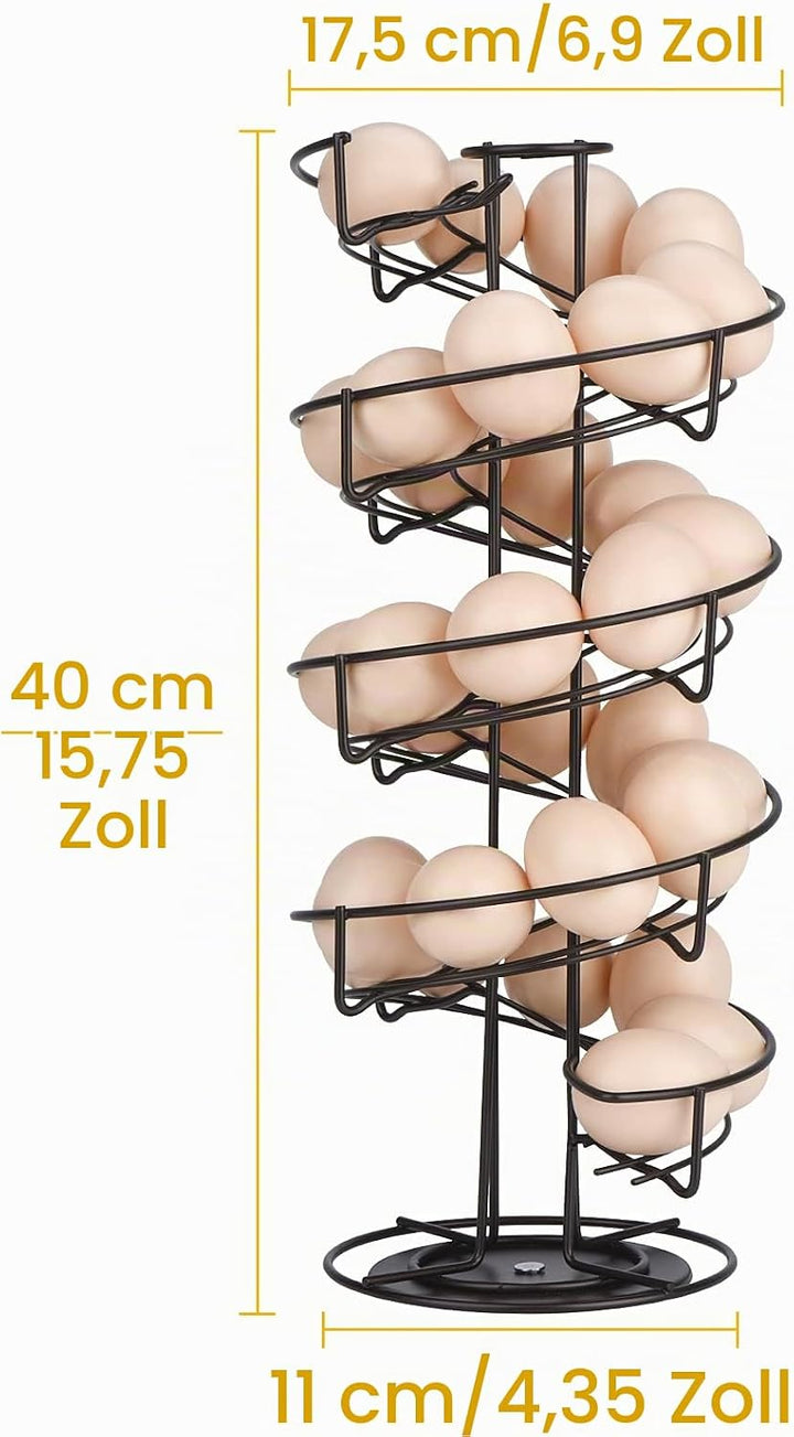 Toplife Eierspender, Eierspirale Edelstahl spiralförmiges Design, Eierständer Aufbewahrung für ca. 3