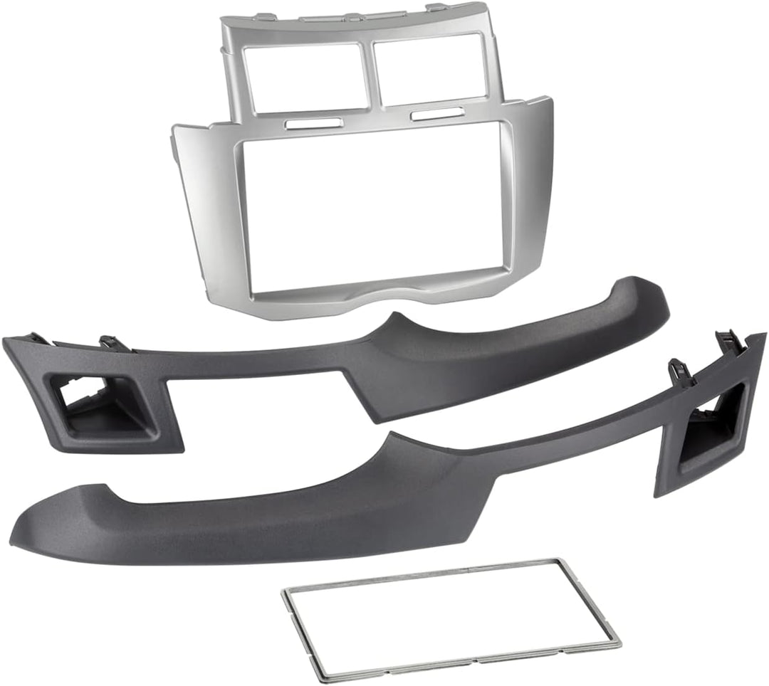 ACV Doppel-DIN Blende 2-DIN Radioblende RB Toyota Yaris 2006->2011 Silber/schwarz