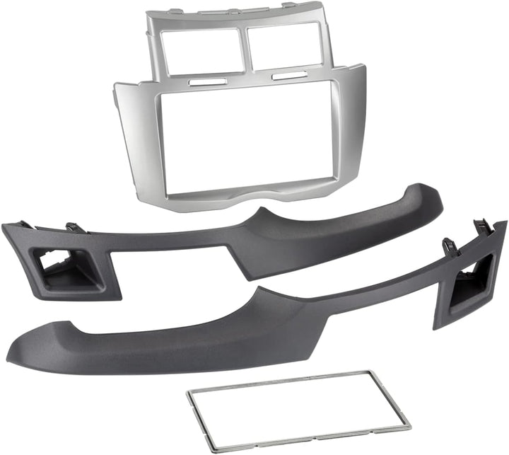 ACV Doppel-DIN Blende 2-DIN Radioblende RB Toyota Yaris 2006->2011 Silber/schwarz