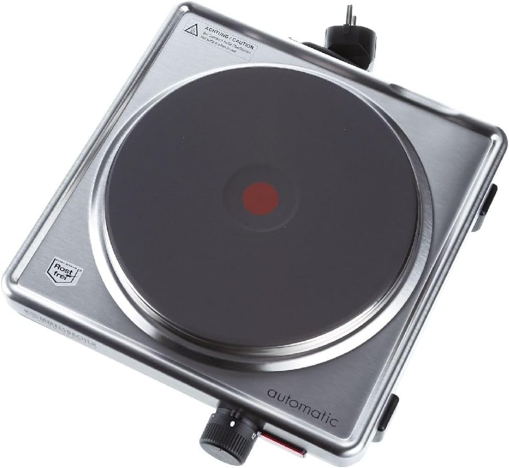 ROMMELSBACHER Automatik Einzelkochplatte AK 2099/E - Gehäuse aus Edelstahl, Gussheizplatte 180 mm -