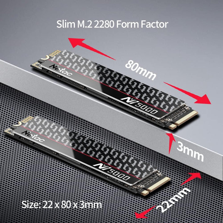 Netac NV5000-t 1TB NVMe 1.4 Interne SSD M.2 PCIe 4.0 Geschwindigkeit bis zu 4800MB/s, für PC, PS5, t