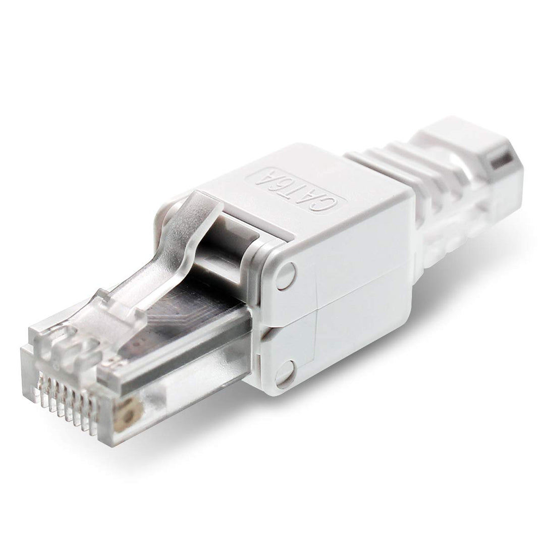 16 Stück Netzwerkstecker werkzeuglos CAT6A RJ45 LAN UTP Kabel Stecker ohne Werkzeug werkzeugfrei CAT
