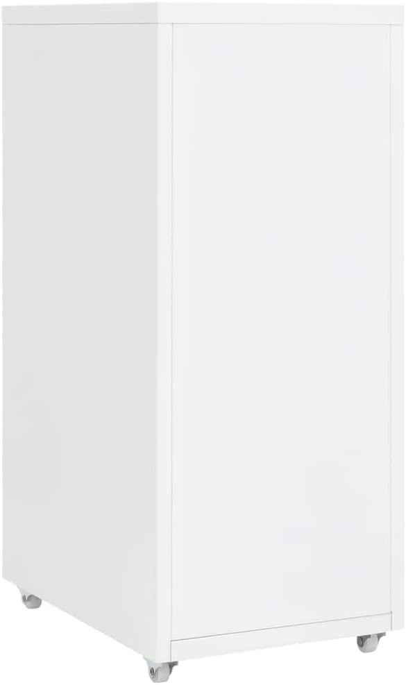 Myheimly Aktenschrank 5 Schubladen mit Rollen Weiss 28x41x69cm Aktenschrank mit Rollen Rollcontainer
