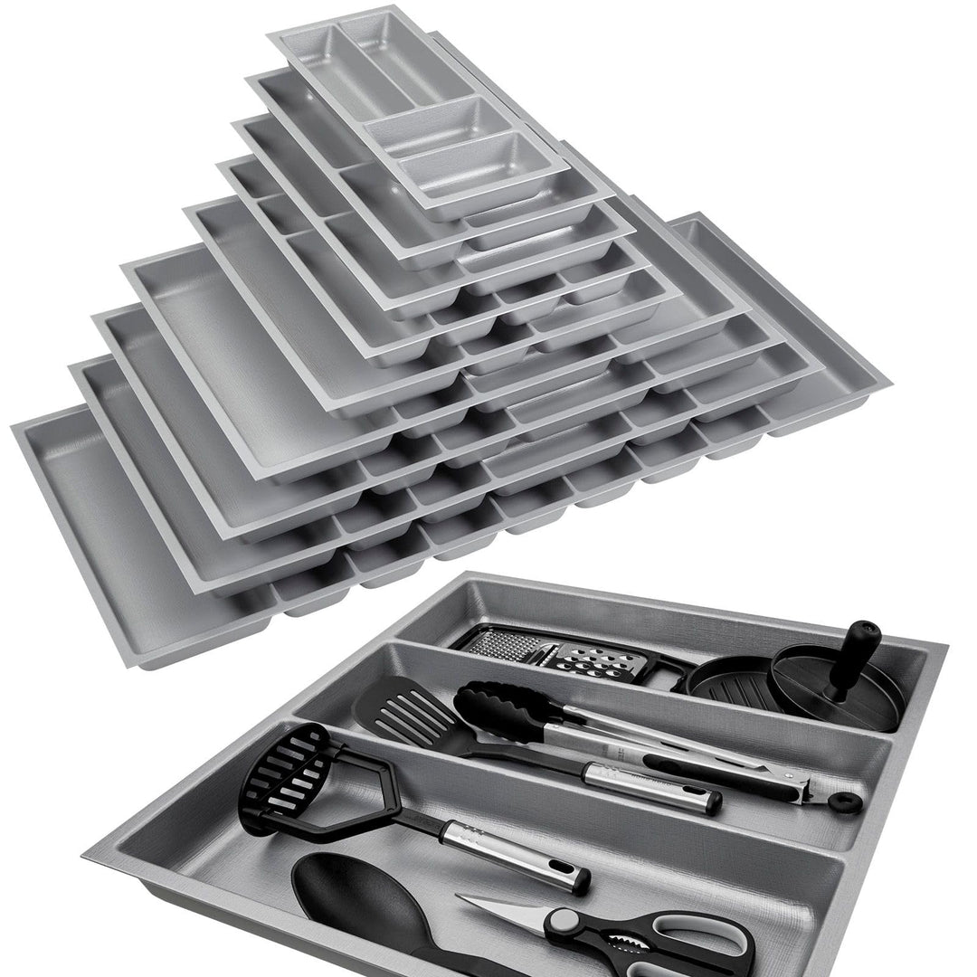 Orga-Box 2 Multifunktionseinsatz Tiefe: 461 x Breite: 509 mm silbergrau mit Canvas Struktur für 60er