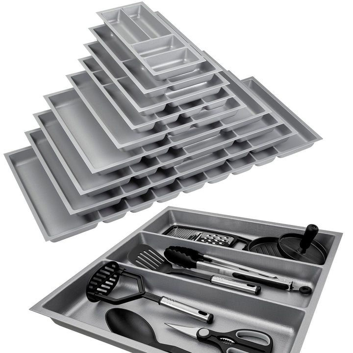 Orga-Box 2 Multifunktionseinsatz Tiefe: 461 x Breite: 509 mm silbergrau mit Canvas Struktur für 60er