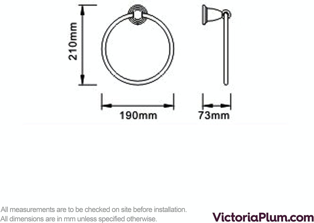Bristan Glasregal Chrome Towel Ring, Chrome Towel Ring