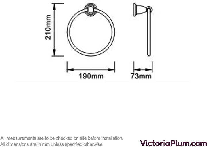 Bristan Glasregal Chrome Towel Ring, Chrome Towel Ring
