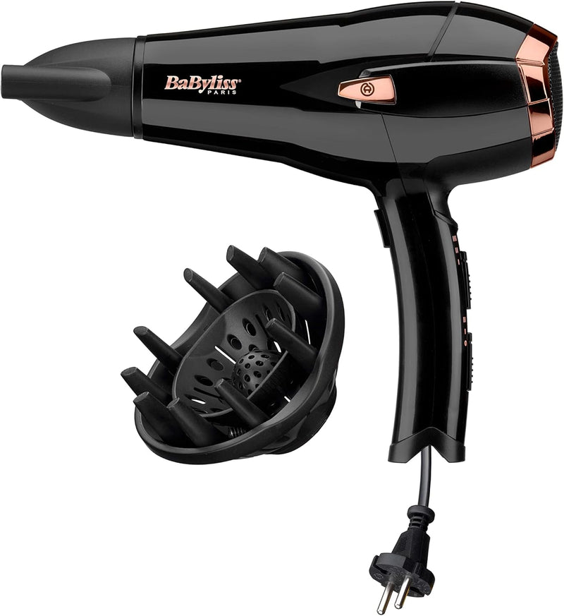 BaByliss Cordkeeper 2000 Ionic-Haartrockner D373E, einzigartige Kabeleinzugsfunktion Im Griff, 2000