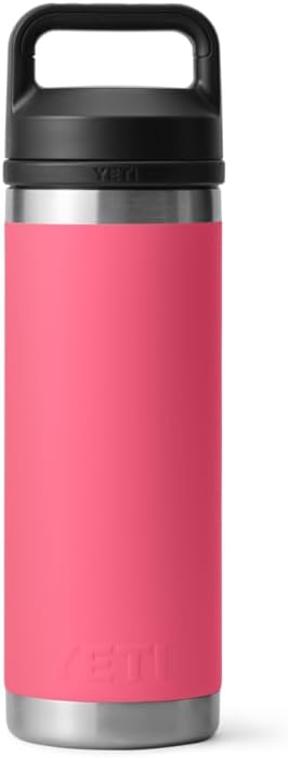 YETI Rambler Trinkflasche 18 oz (532 ml) Tropical Pink – Edelstahl Trinkflasche, Wasserflasche Sport