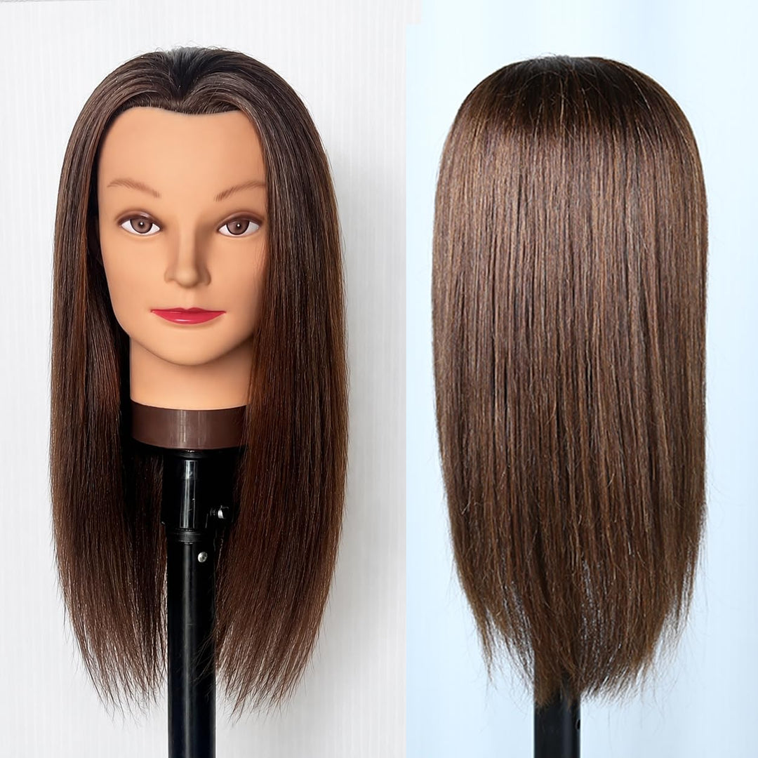 Mannequinkopf mit 100% menschlichem Haar, Echthaar Kosmetologie Mannequinkopf Haar Styling Friseurpr
