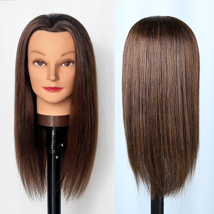 Mannequinkopf mit 100% menschlichem Haar, Echthaar Kosmetologie Mannequinkopf Haar Styling Friseurpr