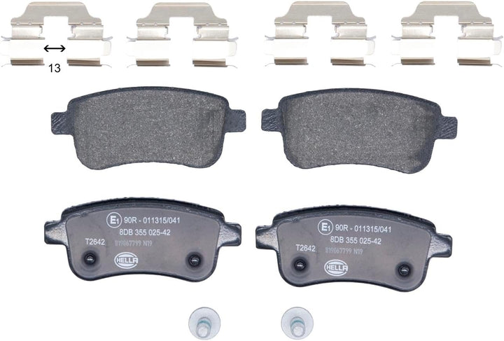 HELLA PAGID 8DB 355 025-421 Bremsbelagsatz - T2642 - Dicke/Stärke: 16mm - Bremssystem: TRW - nicht f