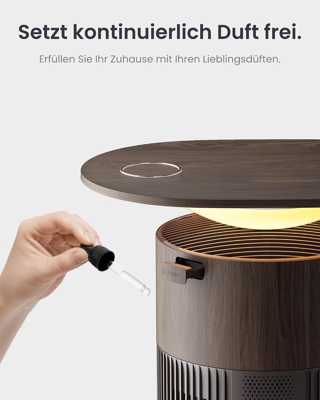 SwitchBot Luftreiniger mit App-Steuerung und Nachtlicht, CADR 400m³/h bis zu 83㎡ Zimmer, HEPA-Filter