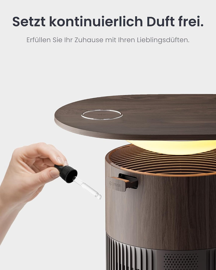 SwitchBot Luftreiniger mit App-Steuerung und Nachtlicht, CADR 400m³/h bis zu 83㎡ Zimmer, HEPA-Filter